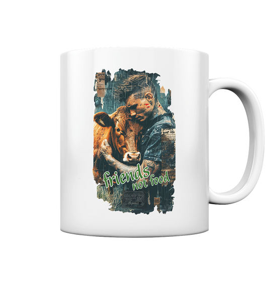 vegwear "friends not food" - Kaffee Tasse glossy