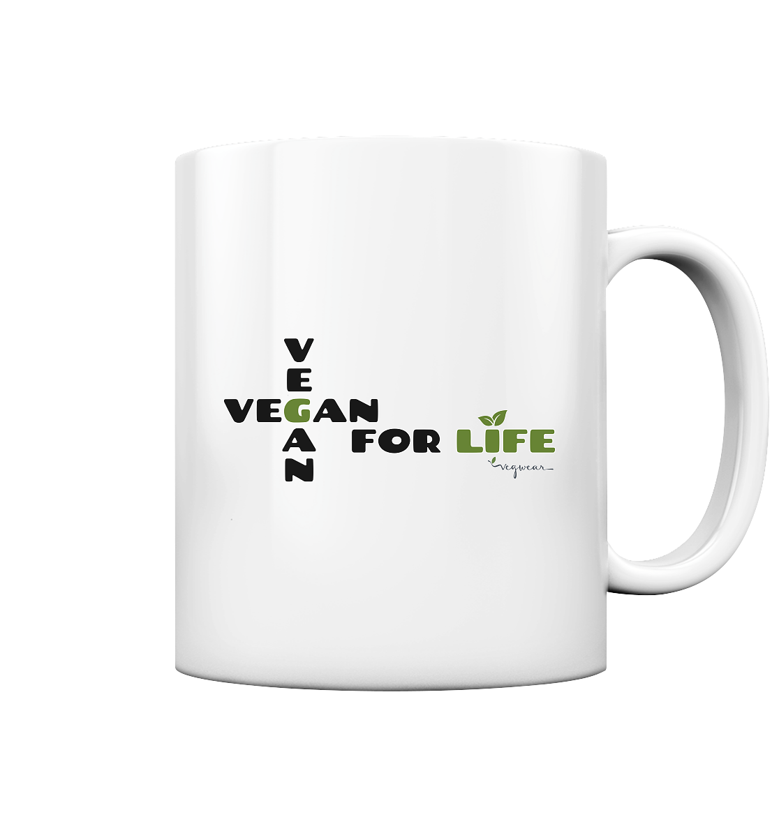 vegwear "vegan for life"- Kaffee Tasse glossy