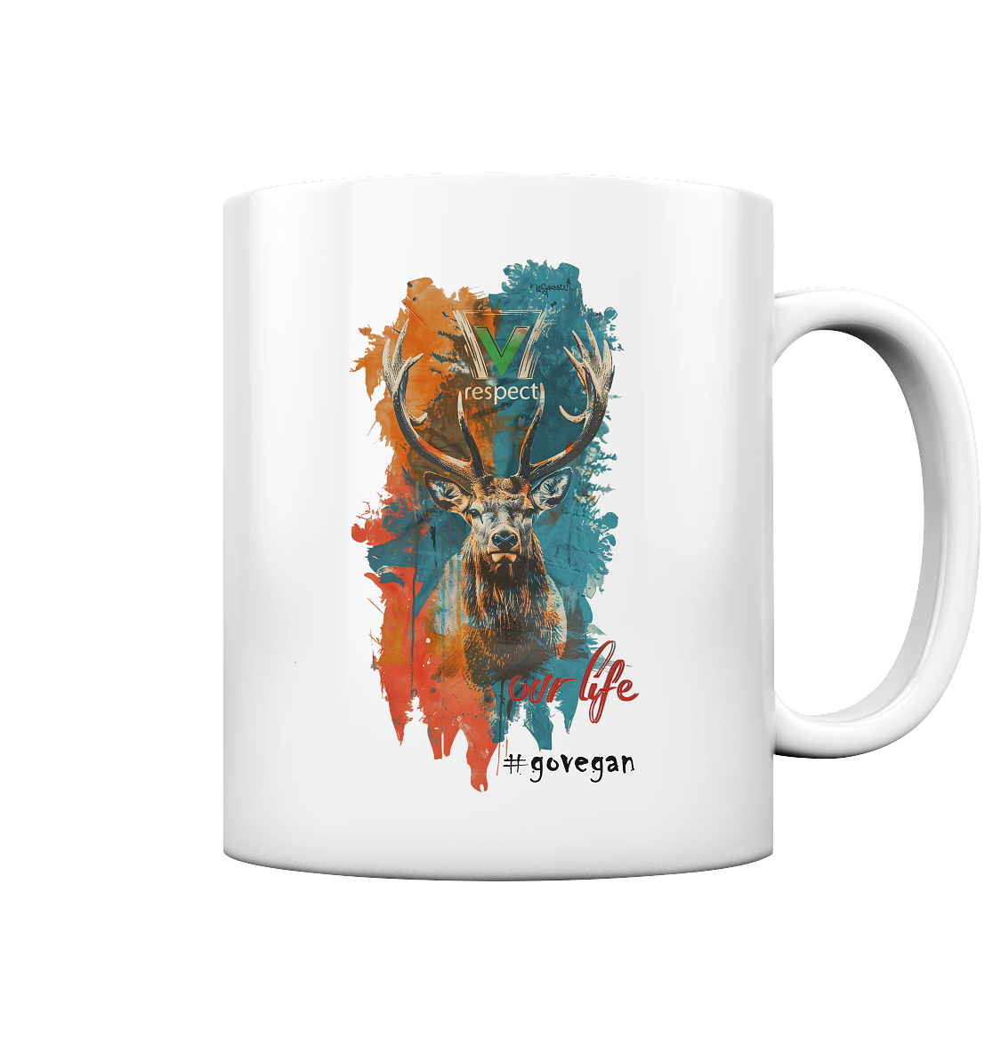 Motif "respect our life, go vegan" - coffee cup