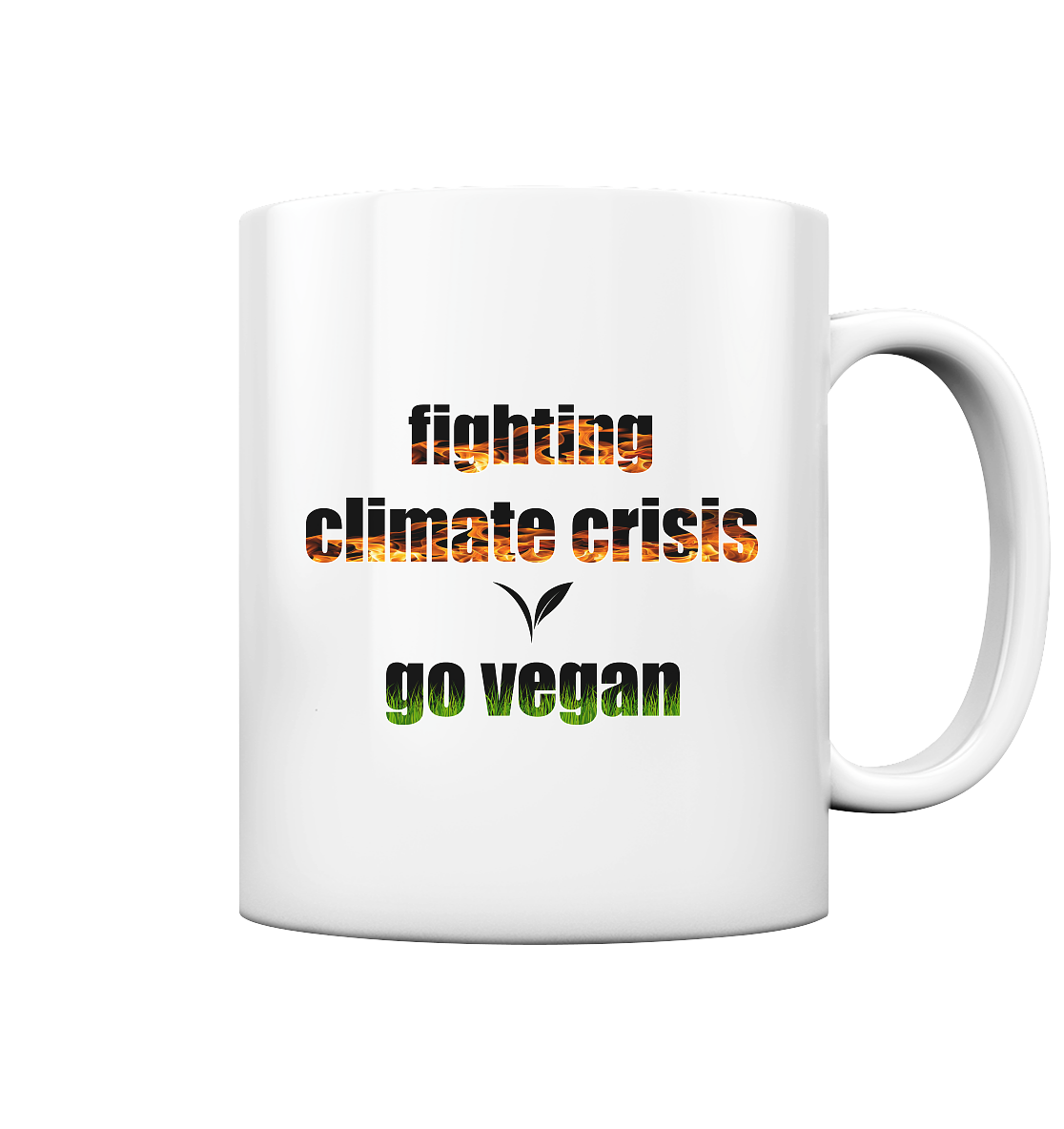 vegwear "fighting climate cirsis" - Kaffee Tasse weiß, glänzend