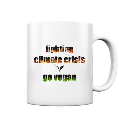 vegwear "fighting climate cirsis" - Kaffee Tasse weiß, glänzend