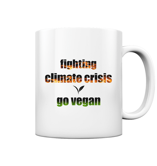 vegwear "fighting climate cirsis" - Kaffee Tasse weiß, glänzend