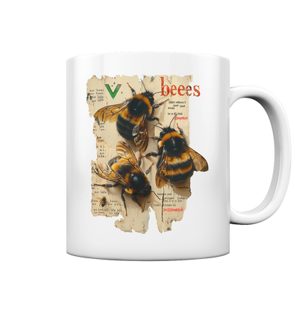 Motif "no bees, no life" - coffee cup