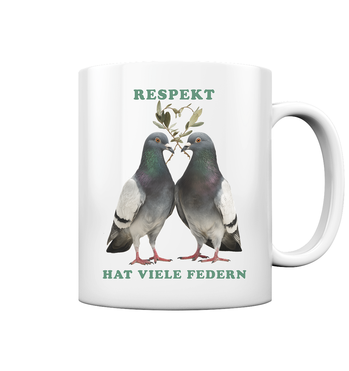 vegwear "Respekt hat viele Federn" - Kaffee Tasse glossy