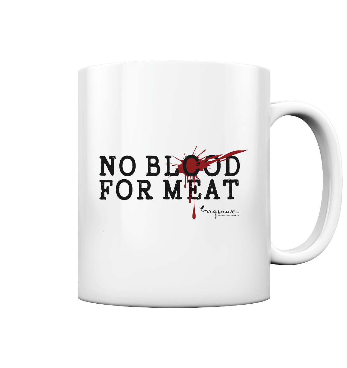 vegane Statement-Tasse: 'no blood for meat' Tasse | vegwear