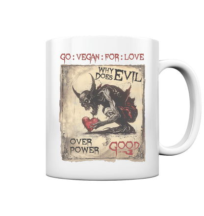 vegwear "why does evil" - Kaffee Tasse glossy