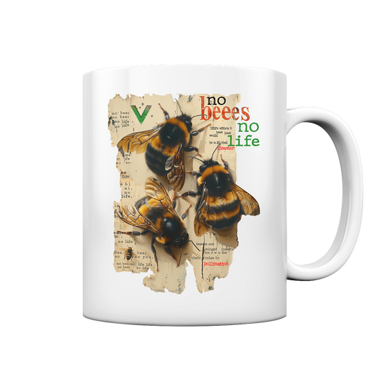 vegwear "no bees no life" - Kaffee Tasse glossy