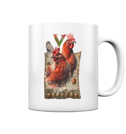 Motif “not your eggs” coffee cup