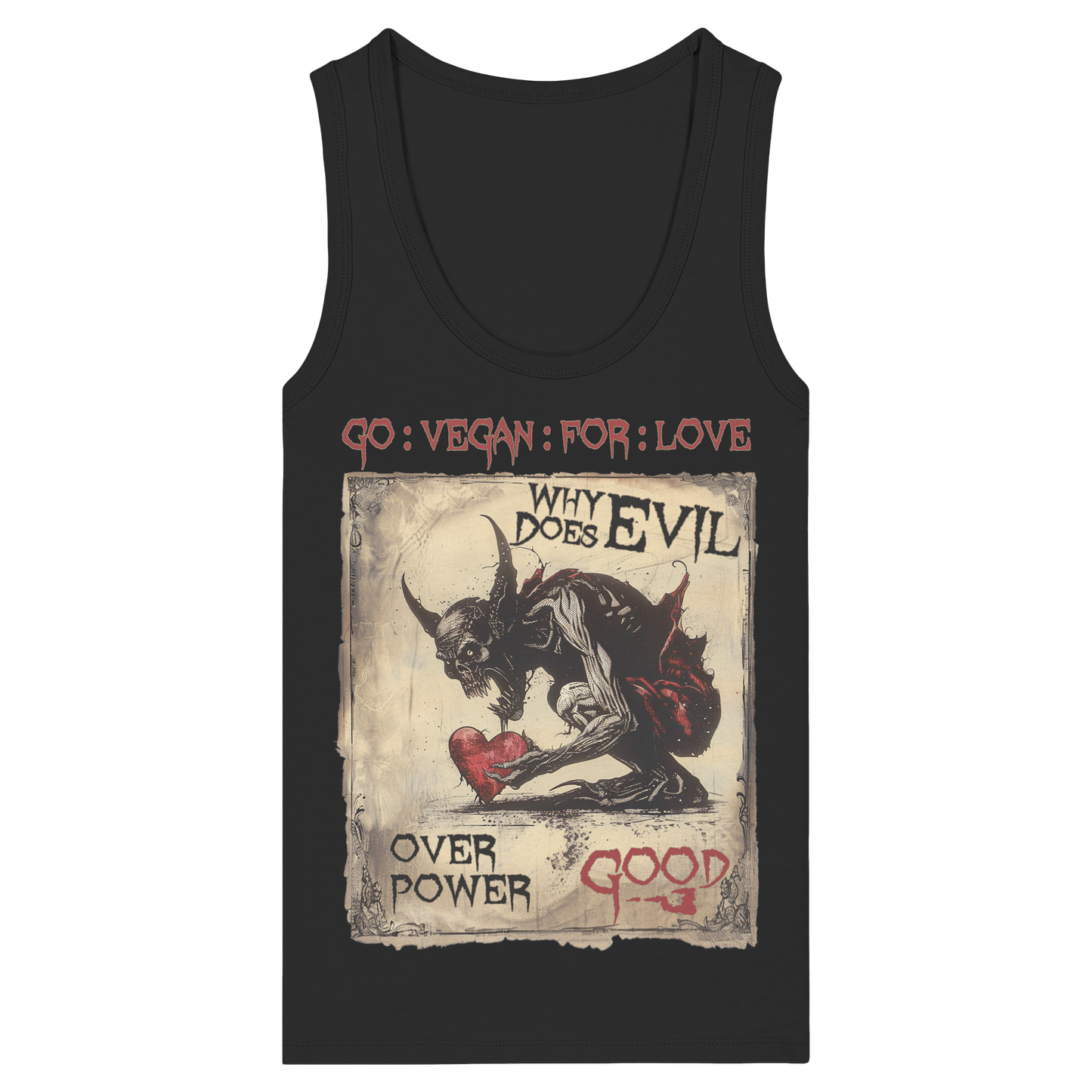 vegwear "why does evil" - Damen Bio Tank Top