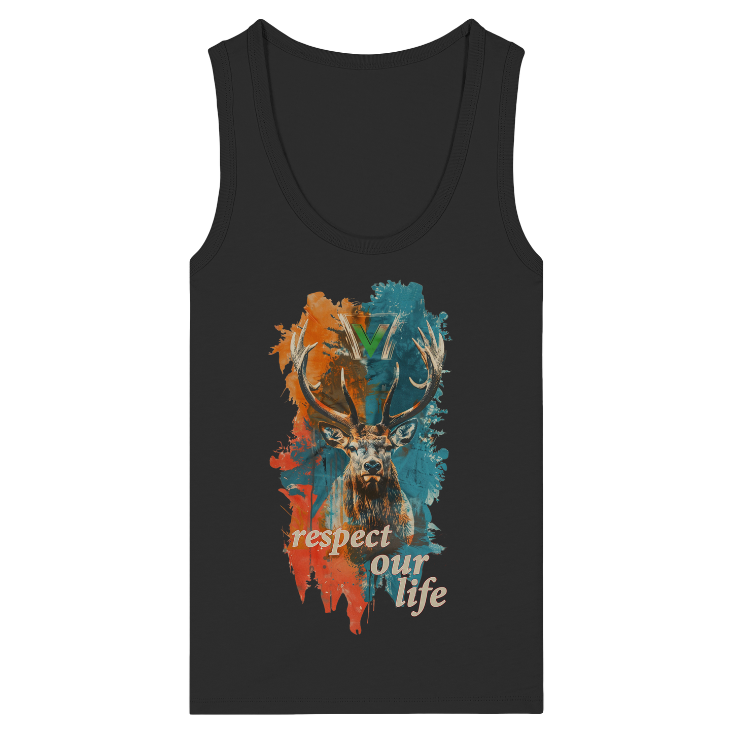 vegwear "respect our life - Hirsch" - eng geschnittenes Damen Bio Tank Top