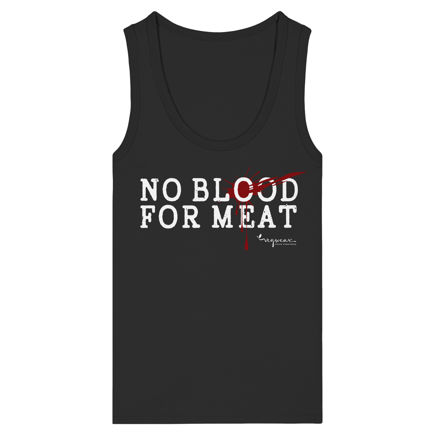 vegane Statement-T-Shirt: 'no blood for meat' Tank Top | vegwear