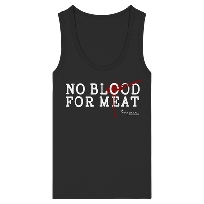 vegane Statement-T-Shirt: 'no blood for meat' Tank Top | vegwear