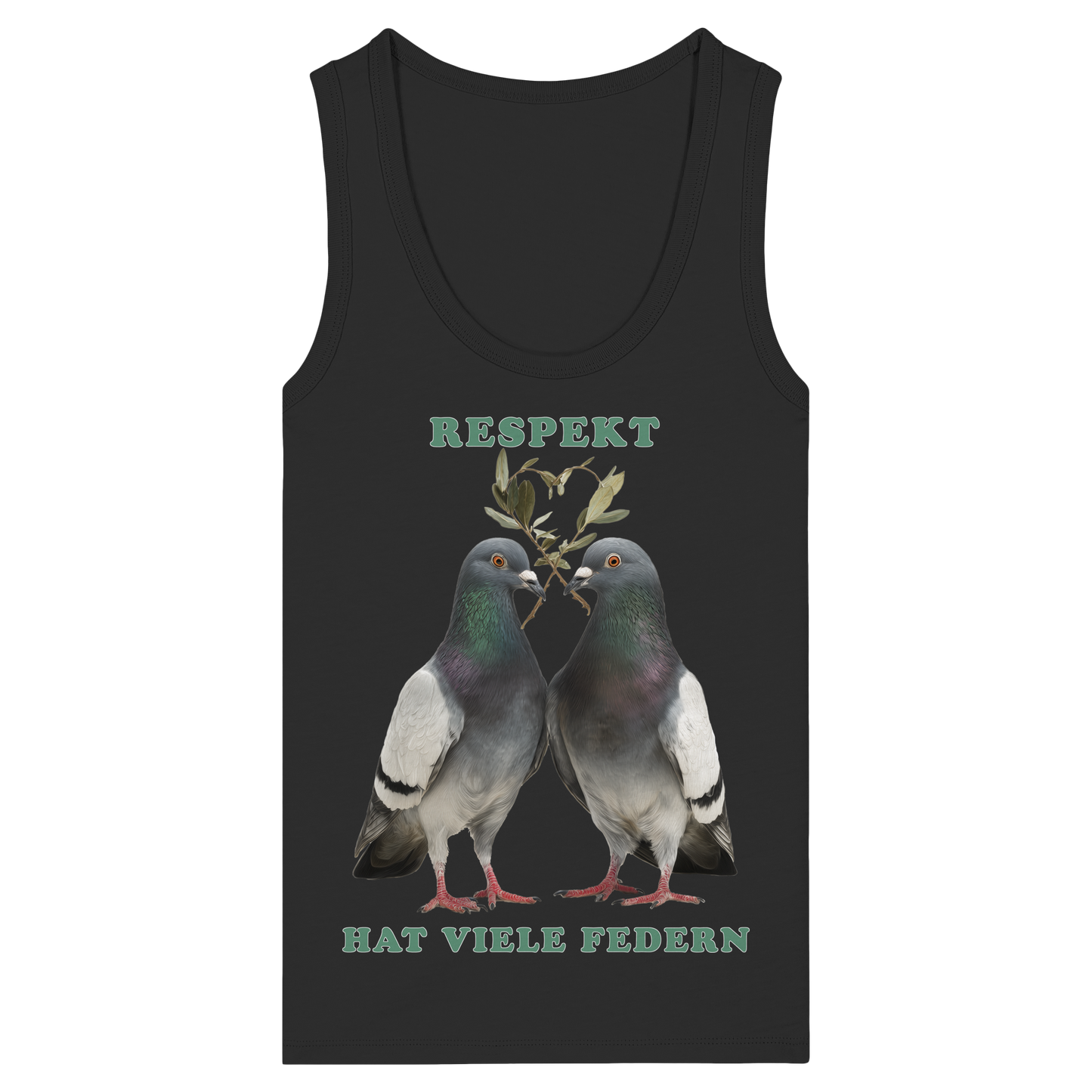 vegwear "Respekt hat viele Federn" - eng geschnittenes Damen Tank Top