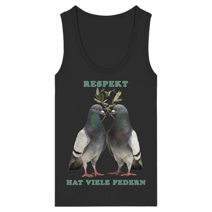 vegwear "Respekt hat viele Federn" - eng geschnittenes Damen Tank Top