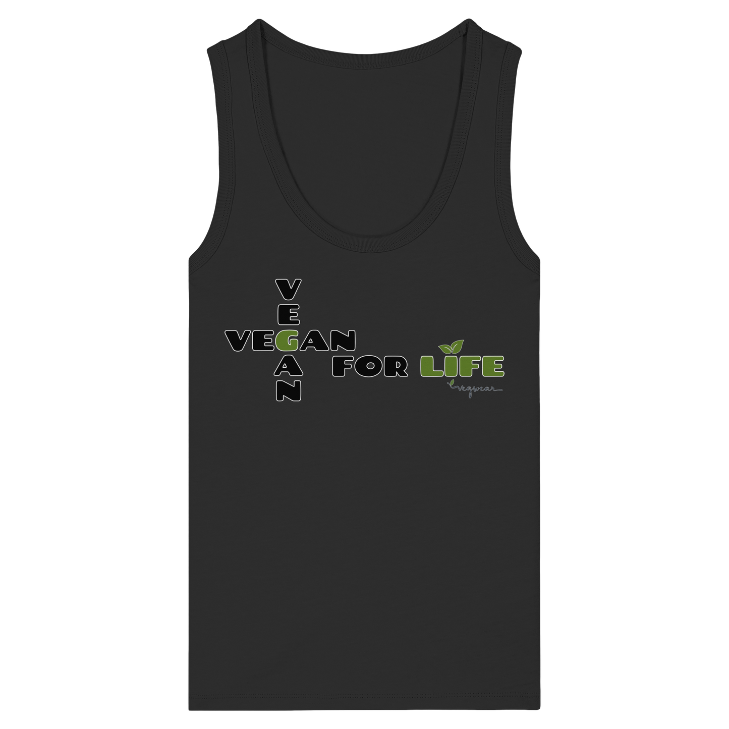 vegwear ""vegan for life - eng geschnittenes Damen Tank Top bio vegan fair