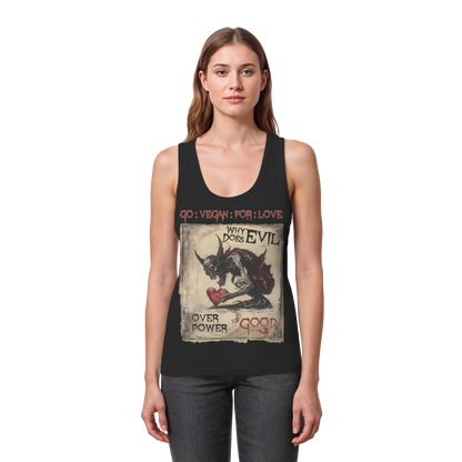 vegwear "why does evil" - Damen Bio Tank Top
