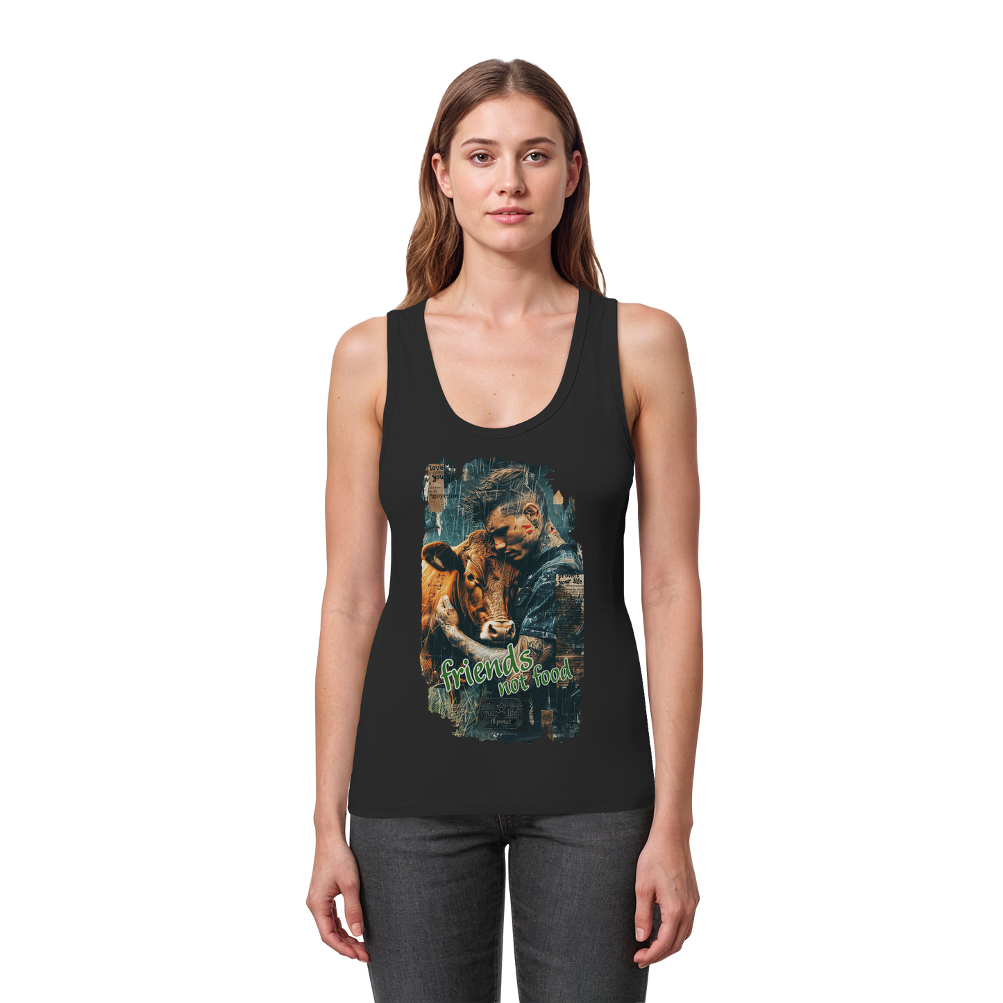 vegwear "friends not food" - Damen Bio Tank Top