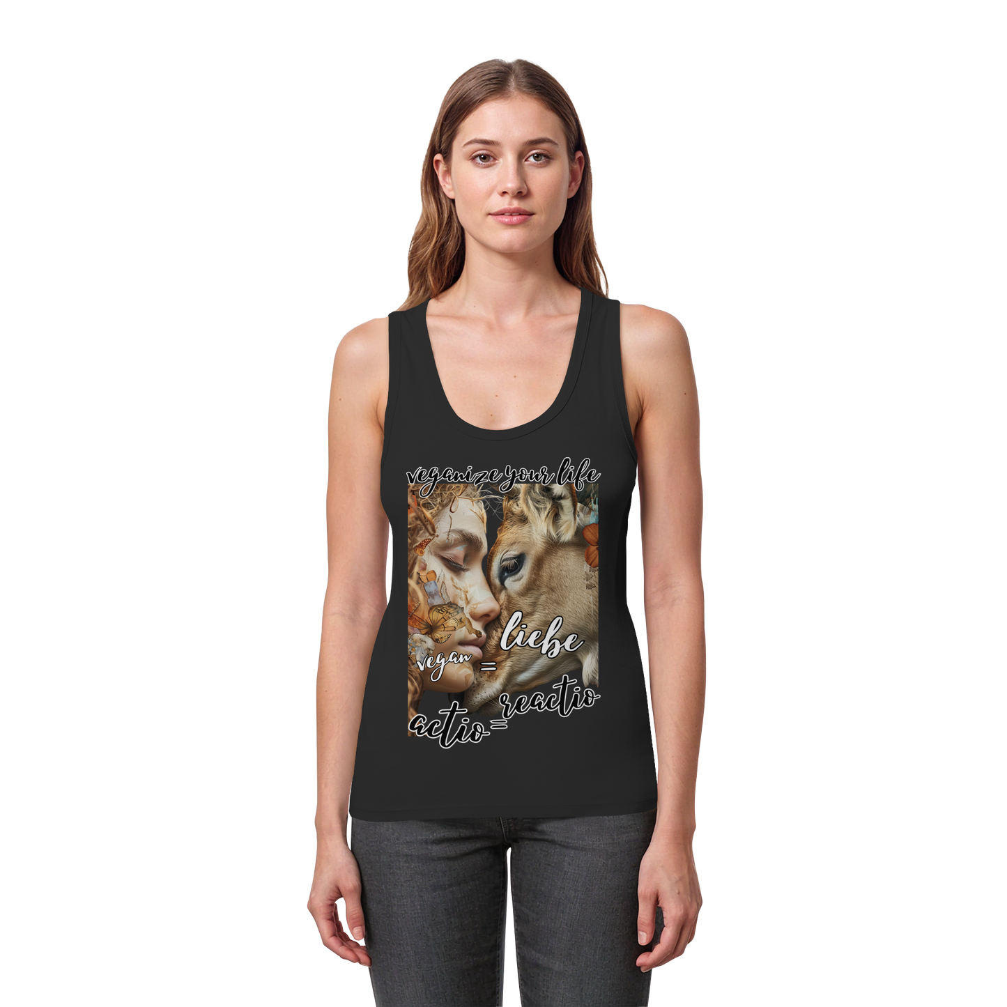 "actio reactio" - eng geschnittenes Damen Tank Top, vegwear