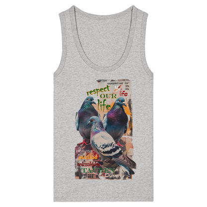 respect our life - Tauben - Kollektion dtf - Womens Organic Fitted Tank Top