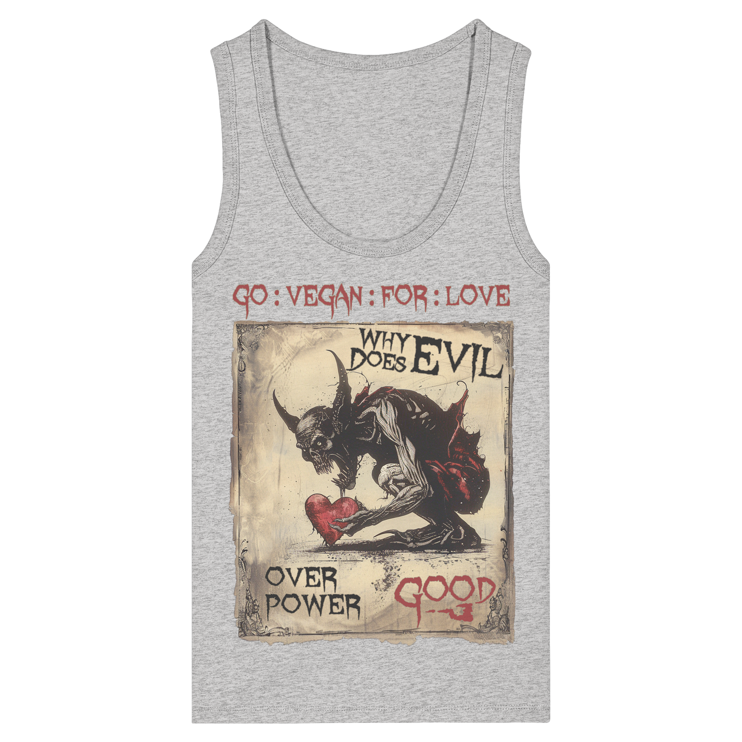 vegwear "why does evil" - Damen Bio Tank Top