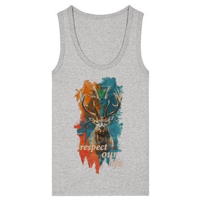 vegwear "respect our life - Hirsch" - eng geschnittenes Damen Bio Tank Top