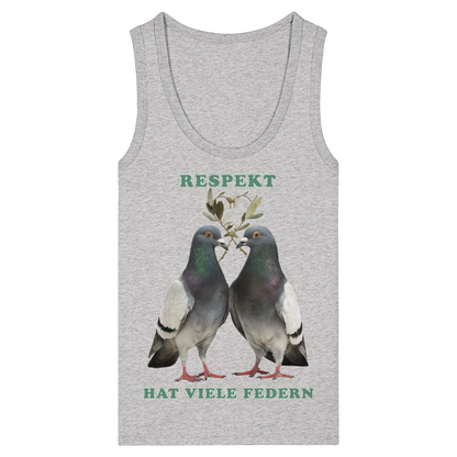 vegwear "Respekt hat viele Federn" - eng geschnittenes Damen Tank Top