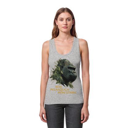 vegwear "Gorilla, rein pflanzlich rein stark" - eng geschnittenes Damen Tank Top, bio vegan