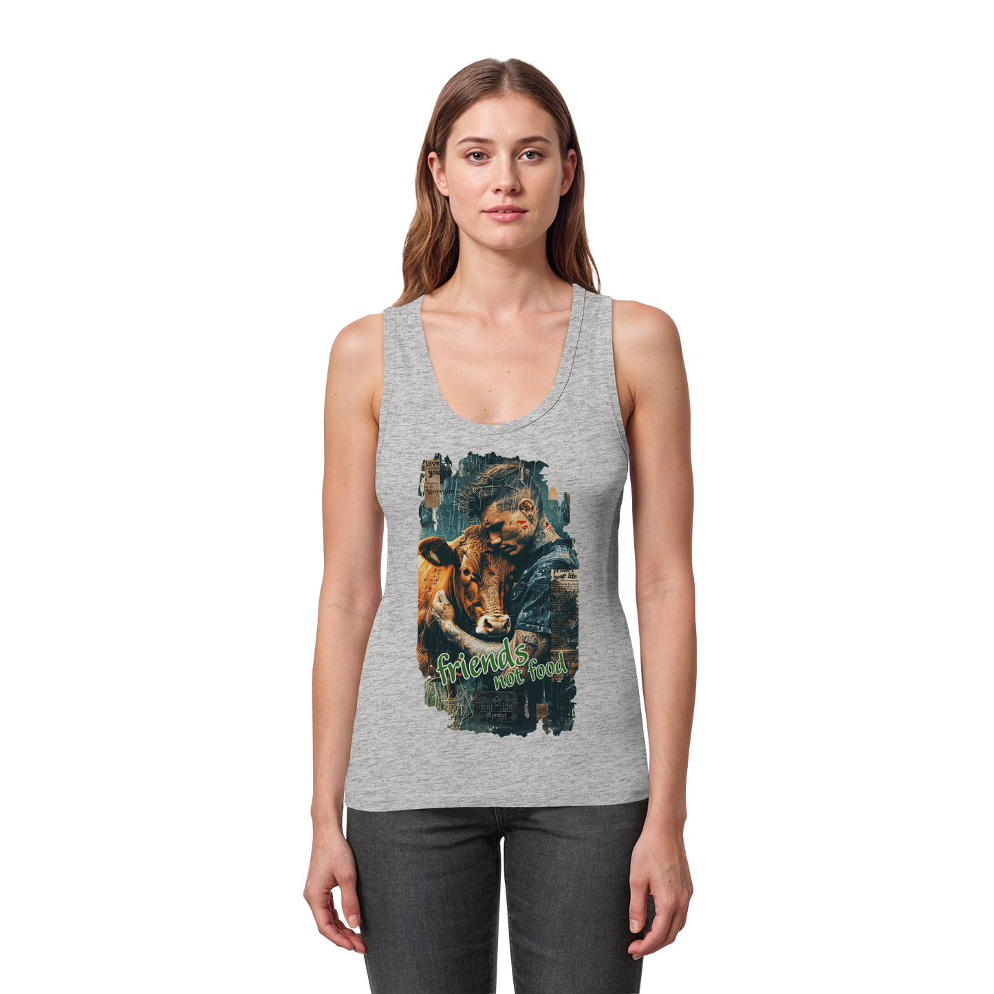 vegwear "friends not food" - Damen Bio Tank Top