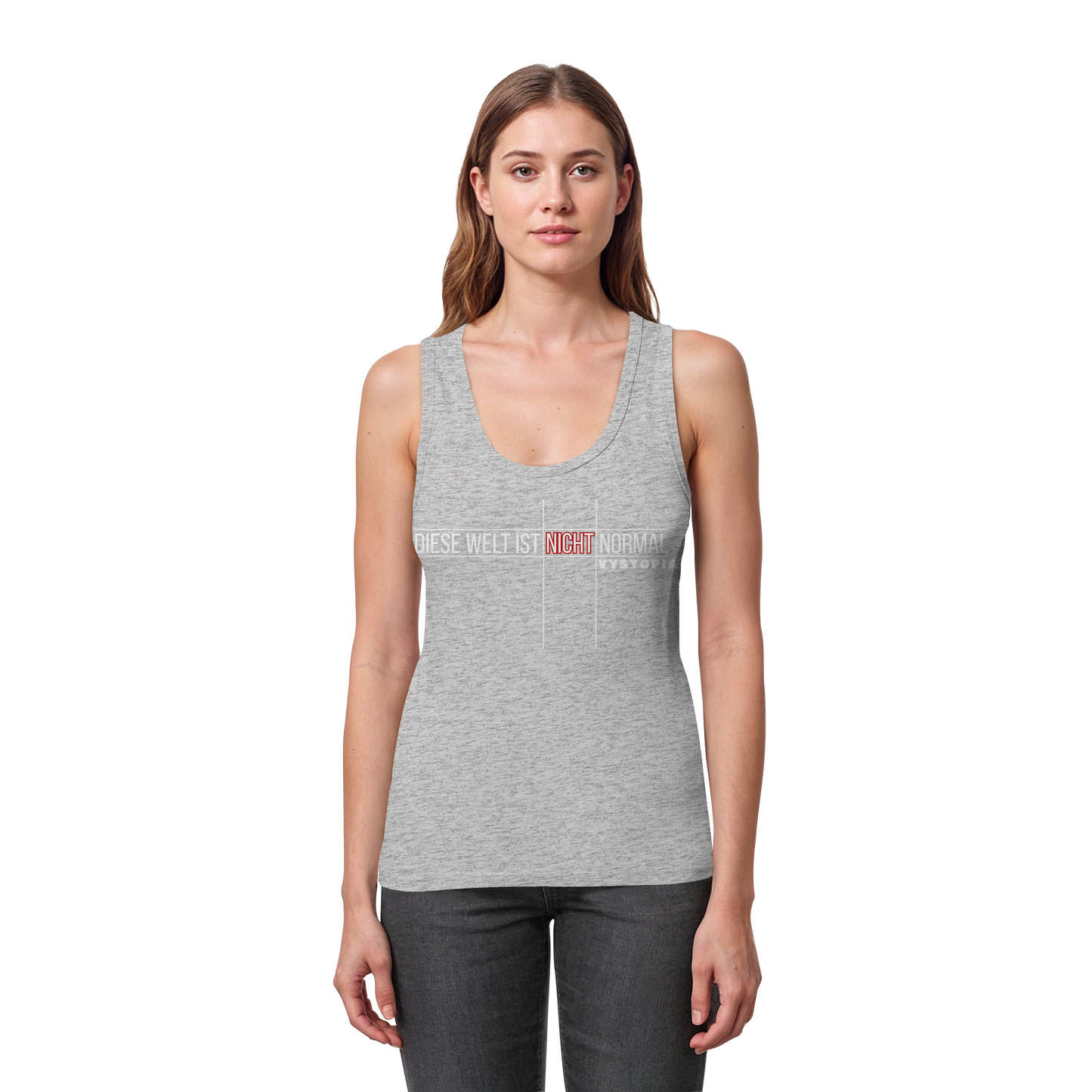 vegwear "Diese Welt ist nicht normal" - eng geschnittenes Damen Bio Tank Top