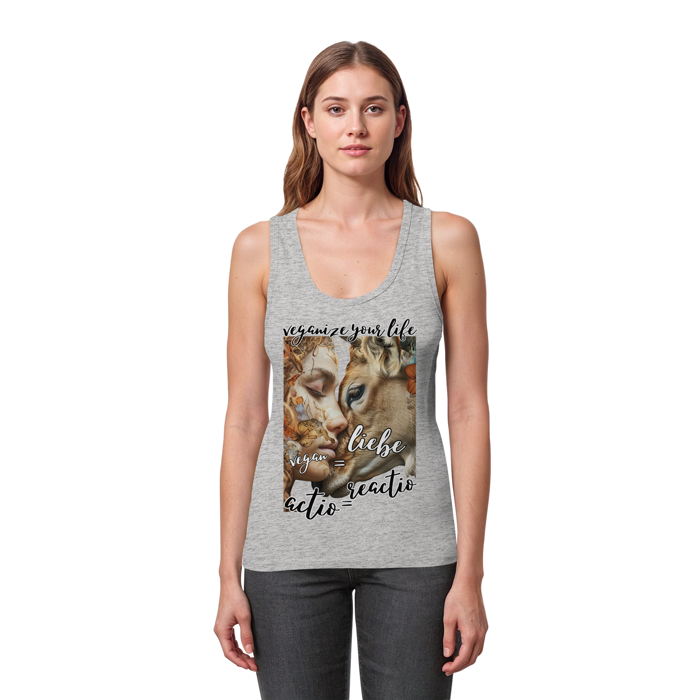 "actio reactio" - eng geschnittenes Damen Tank Top, vegwear