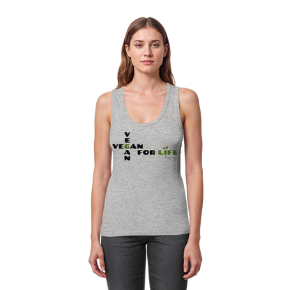 vegwear ""vegan for life - eng geschnittenes Damen Tank Top bio vegan fair