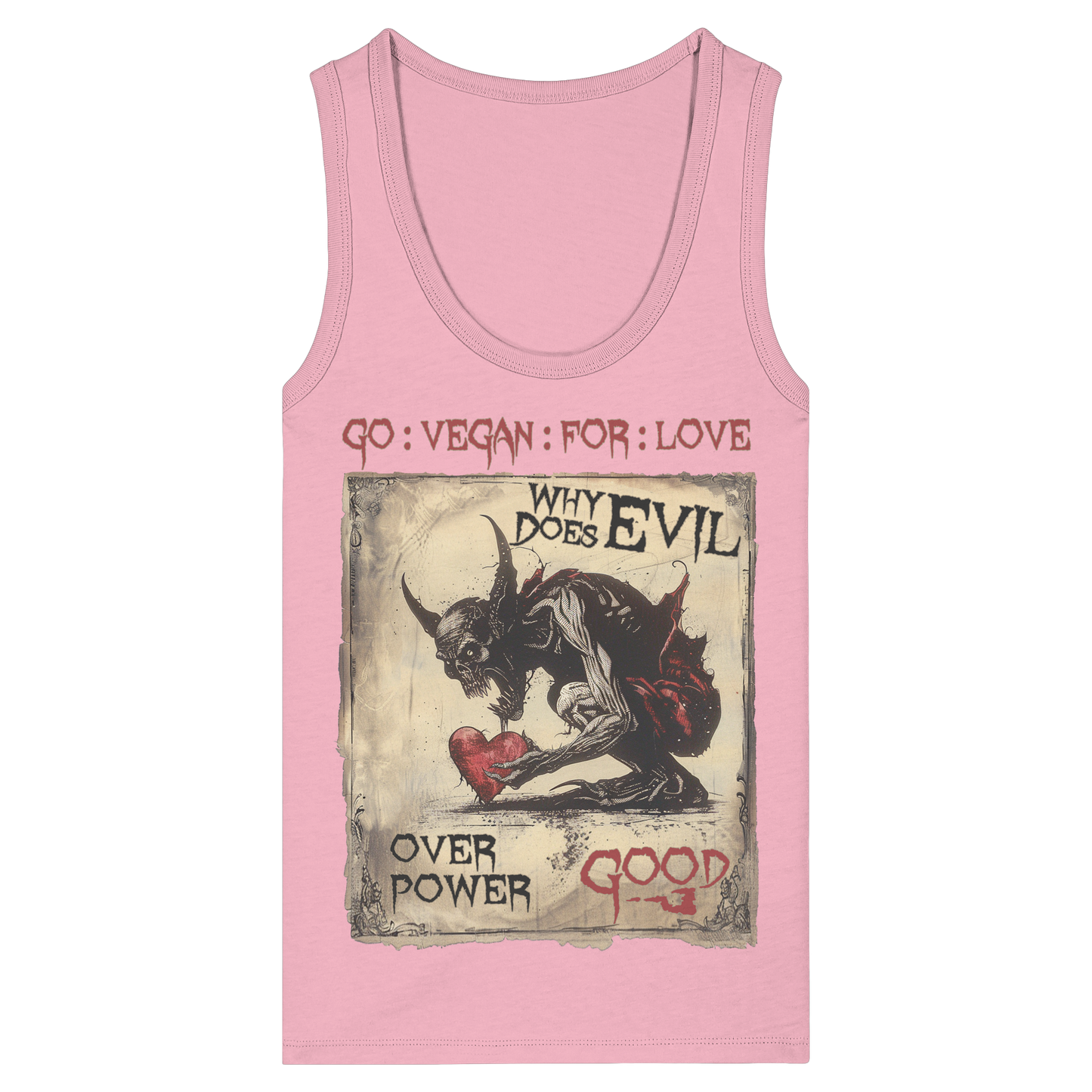 vegwear "why does evil" - Damen Bio Tank Top