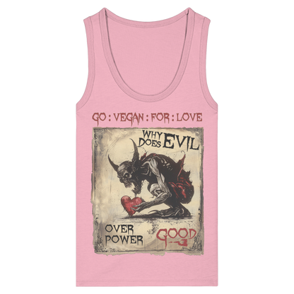 vegwear "why does evil" - Damen Bio Tank Top