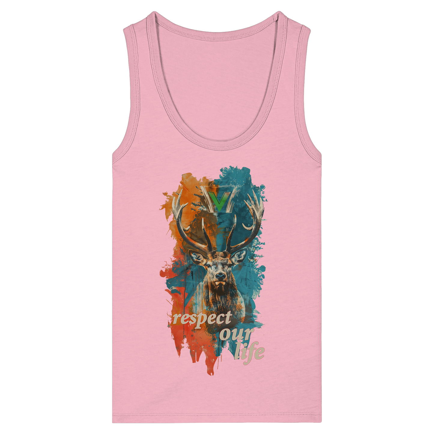 vegwear "respect our life - Hirsch" - eng geschnittenes Damen Bio Tank Top