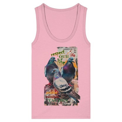 respect our life - Tauben - Kollektion dtf - Womens Organic Fitted Tank Top