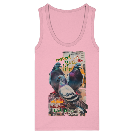 respect our life - Tauben - Kollektion dtf - Womens Organic Fitted Tank Top