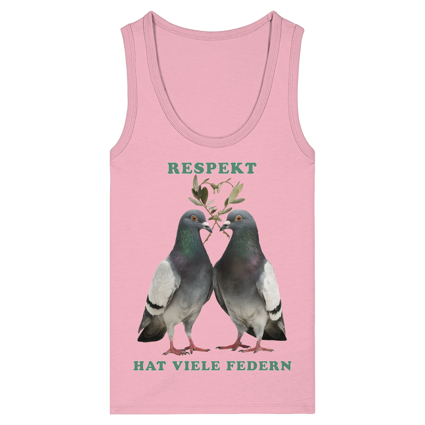 vegwear "Respekt hat viele Federn" - eng geschnittenes Damen Tank Top