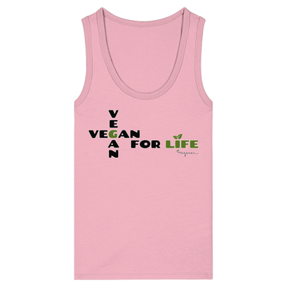 vegwear ""vegan for life - eng geschnittenes Damen Tank Top bio vegan fair