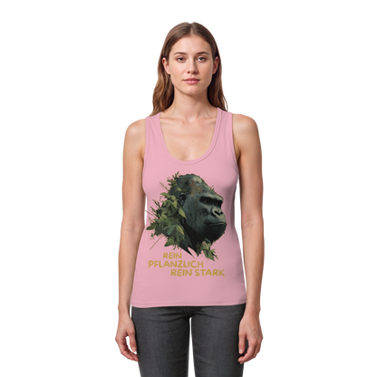 vegwear "Gorilla, rein pflanzlich rein stark" - eng geschnittenes Damen Tank Top, bio vegan