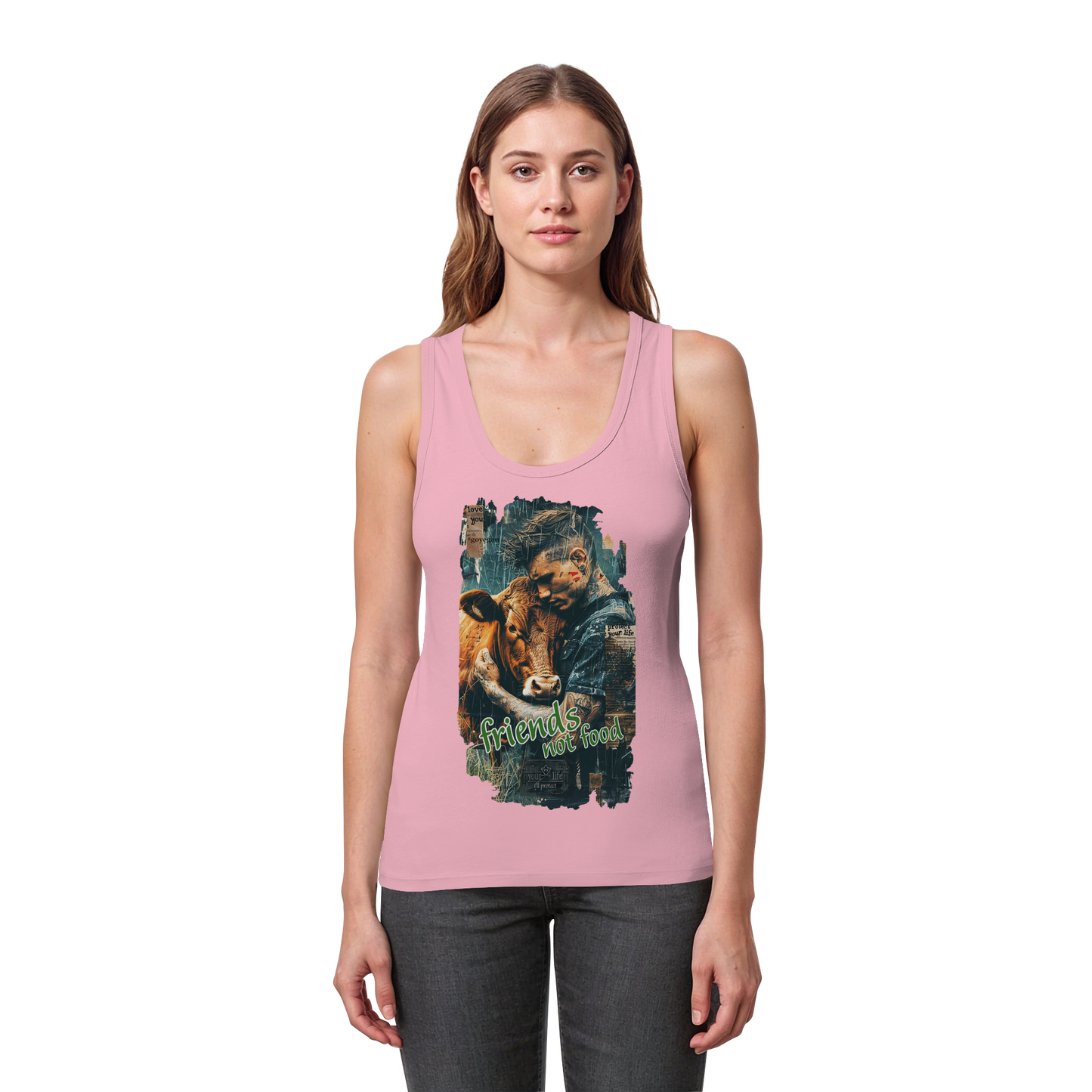 vegwear "friends not food" - Damen Bio Tank Top
