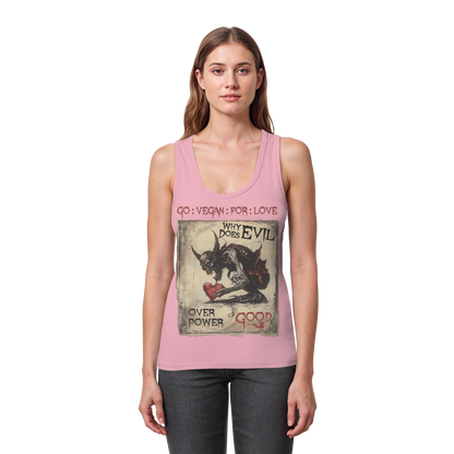 vegwear "why does evil" - Damen Bio Tank Top