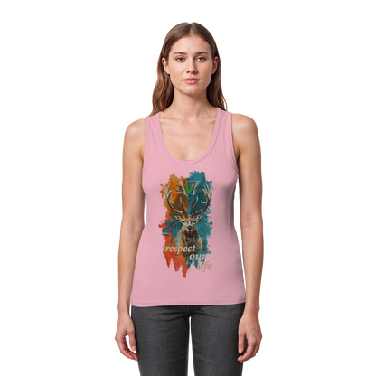 vegwear "respect our life - Hirsch" - eng geschnittenes Damen Bio Tank Top
