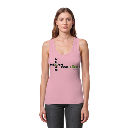 vegwear ""vegan for life - eng geschnittenes Damen Tank Top bio vegan fair