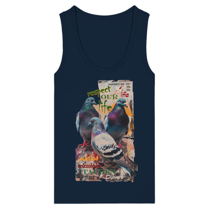 respect our life - Tauben - Kollektion dtf - Womens Organic Fitted Tank Top