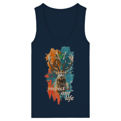 vegwear "respect our life - Hirsch" - eng geschnittenes Damen Bio Tank Top