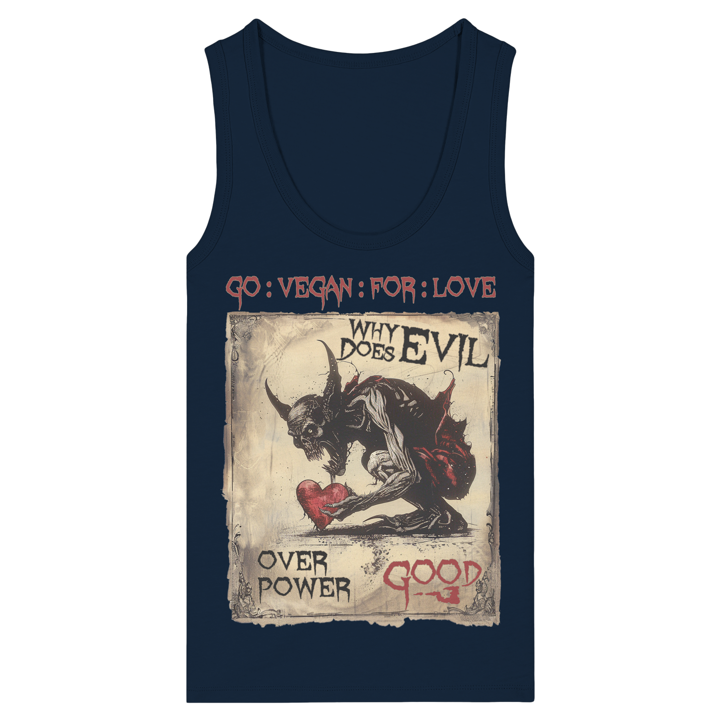 vegwear "why does evil" - Damen Bio Tank Top