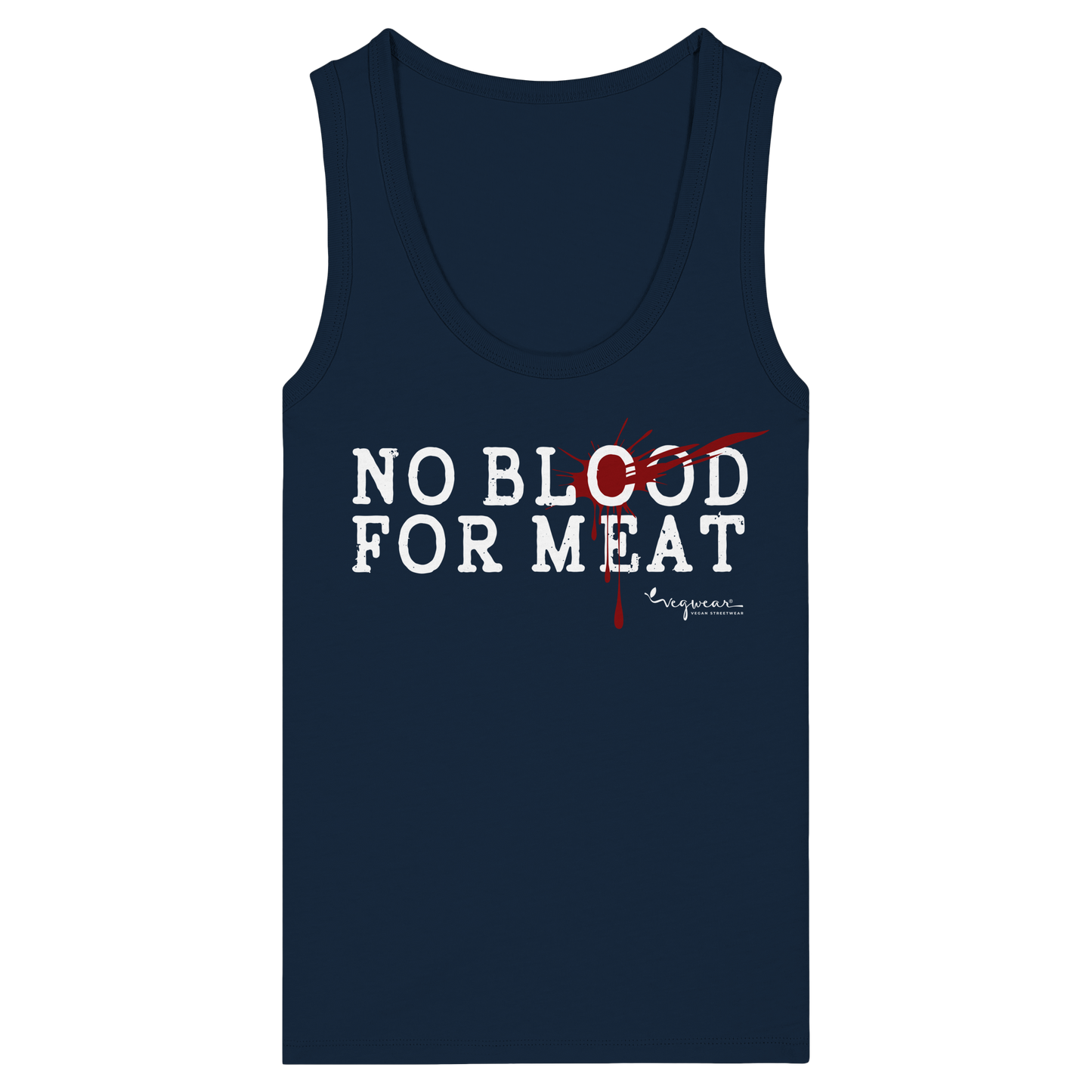 vegane Statement-T-Shirt: 'no blood for meat' Tank Top | vegwear