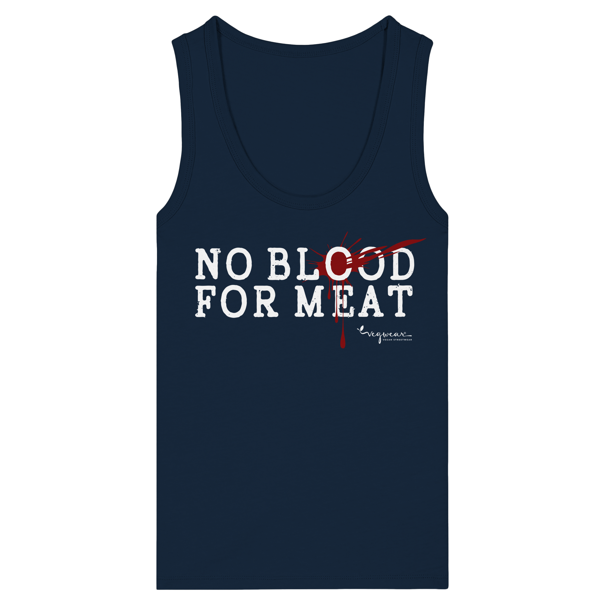 vegane Statement-T-Shirt: 'no blood for meat' Tank Top | vegwear