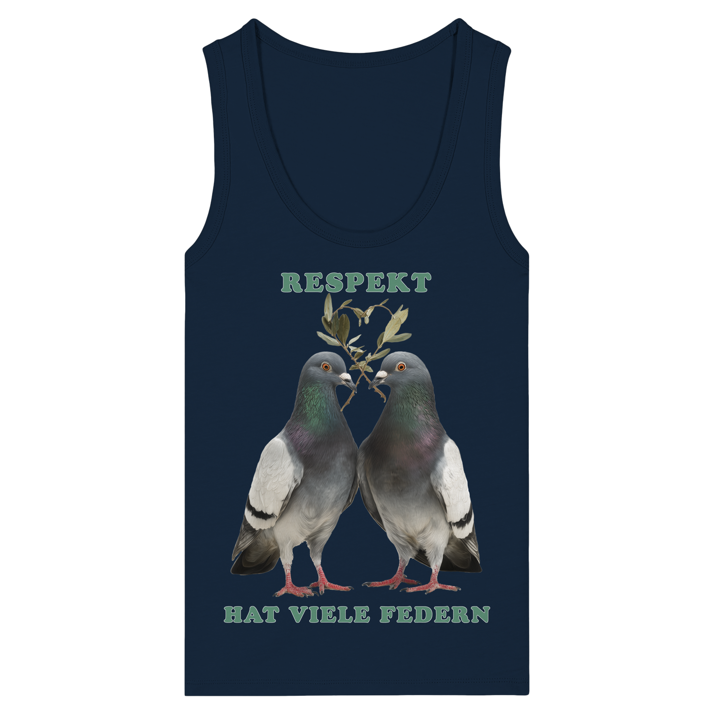 vegwear "Respekt hat viele Federn" - eng geschnittenes Damen Tank Top