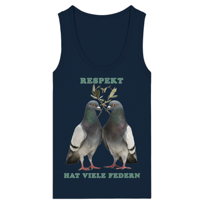 vegwear "Respekt hat viele Federn" - eng geschnittenes Damen Tank Top